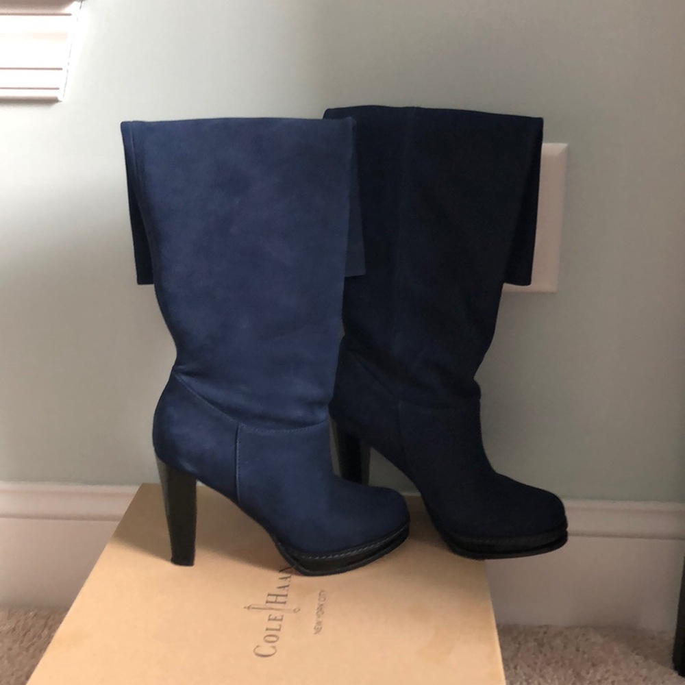 Cole Haan tall slouch nubuck boots